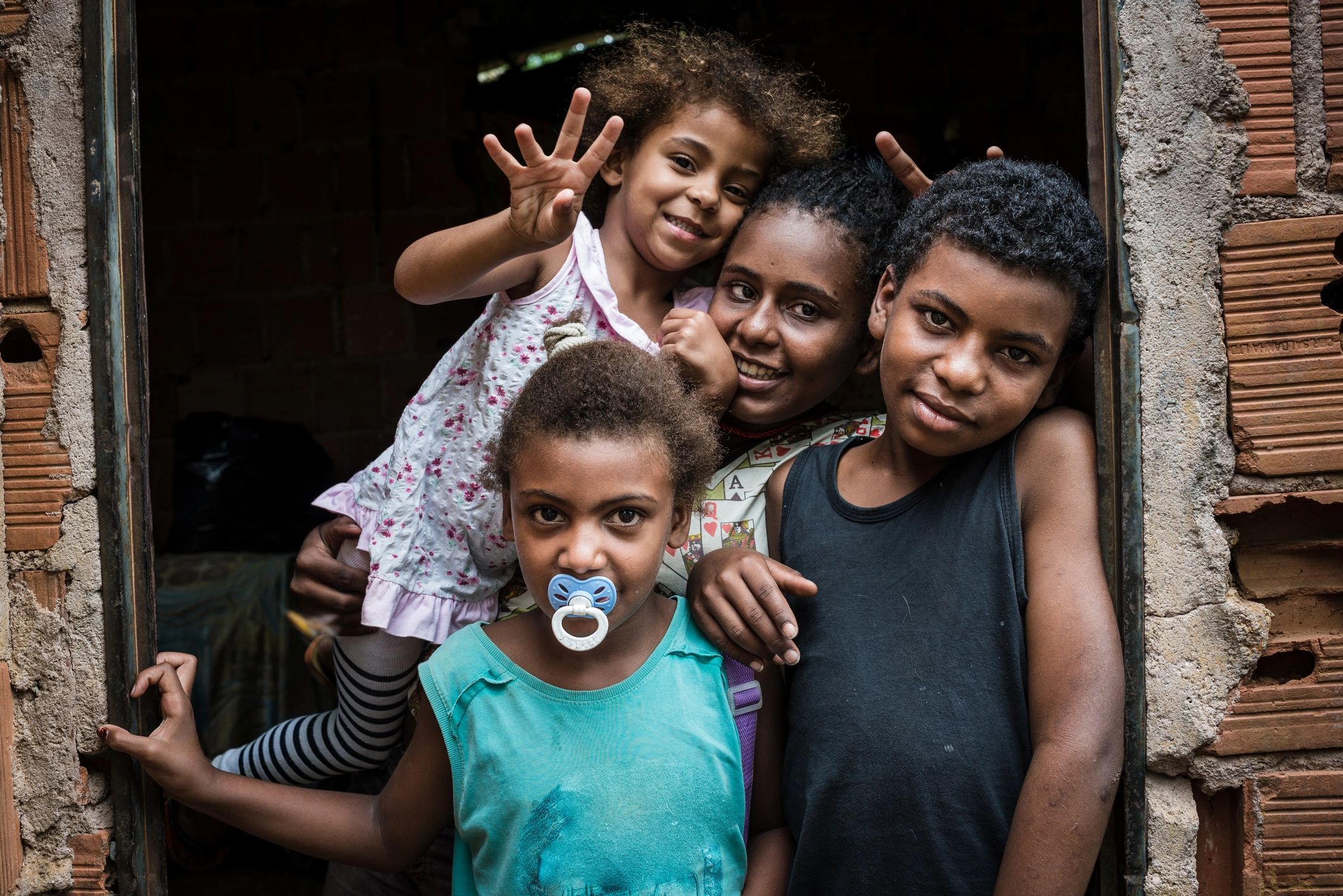 Colombian children smiling charity